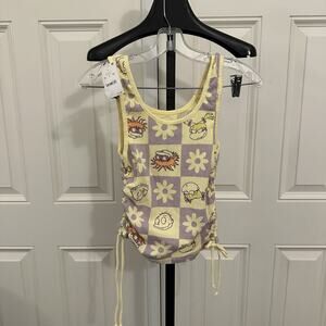 Lemon Icing Nickelodeon Rugrats Sleeveless Tank Top Yellow and Purple Size S